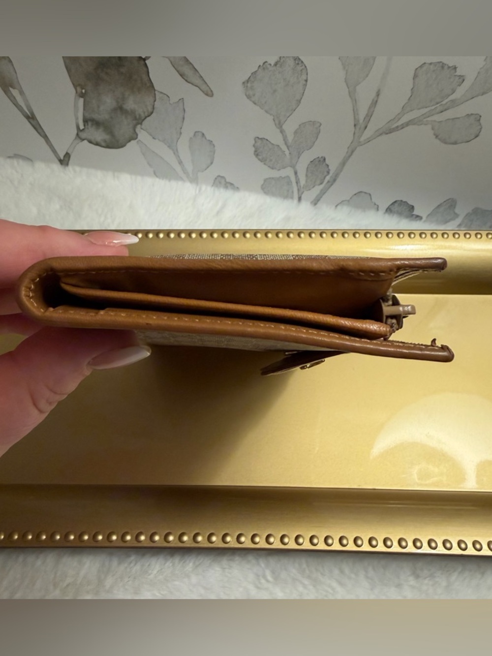 Celine Auth Vintage Macadam Long Wallet Monogram Gold Snap Closure - Picture 7 of 11